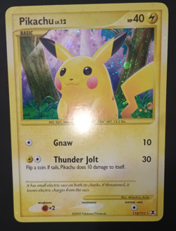 Pikachu 112/111 Rising Rivals Holo Pokemon Card Secret Rare - Image 1