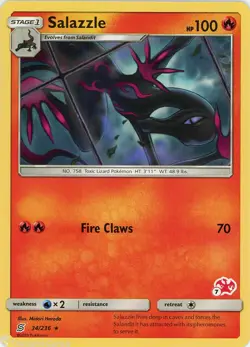 POKEMON CARD SALAZZLE 34/236 NO 758 TOXIC LIZARD POKEMON TCG CCG - Image 1