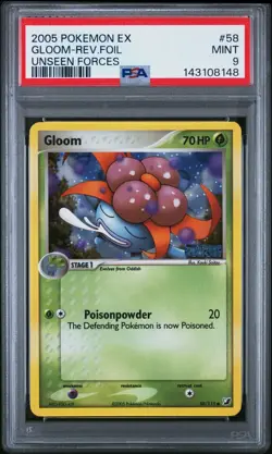 2005 Pokemon Gloom #58 Unseen Forces Reverse Holo PSA 9 Mint 143108148 - Image 1
