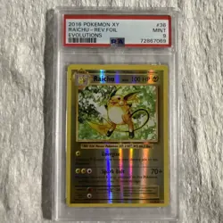 2016 Pokemon XY Evolutions Raichu Reverse Foil Holo Rare #36 PSA 9 MINT - Image 1