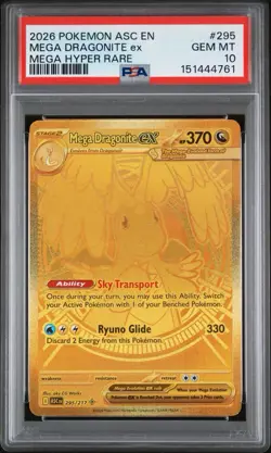 Pokemon Mega Dragonite Ex 295/217 ASC EN Mega Hyper Rare PSA 10 - Image 1