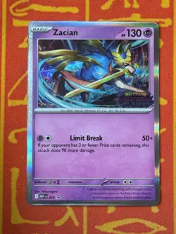 POKEMON TCG ZACIAN MEP 015 HOLO STAMPED NM BLACK STAR PROMO - Image 1