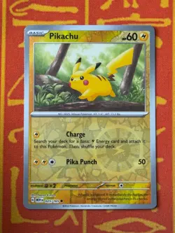 POKEMON TCG PIKACHU 025/165 REVERSE COSMO HOLO NEAR MINT 151 COSTCO PROMO - Image 1