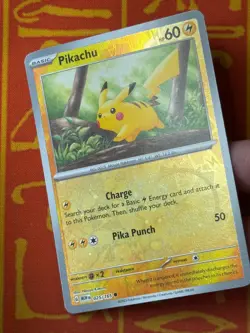 POKEMON TCG PIKACHU 025/165 REVERSE COSMO HOLO NEAR MINT 151 COSTCO PROMO - Image 3