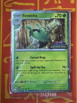 POKEMON TCG SINISTCHA 022/167 HOLO STAMPED TWILIGHT MASQUERADE BEST BUY PROMO - Image 1