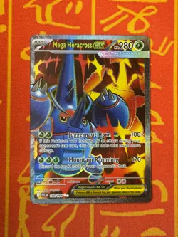 POKEMON TCG MEGA HERACROSS EX 108/094 FULL ART HOLO NM PHANTASMAL FLAMES - Image 1