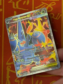 POKEMON TCG MEGA HERACROSS EX 108/094 FULL ART HOLO NM PHANTASMAL FLAMES - Image 3