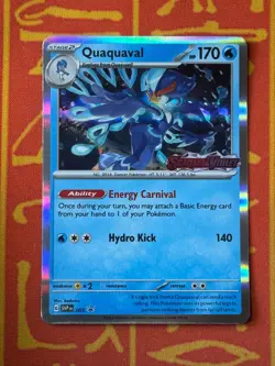 POKEMON TCG QUAQUAVAL SVP 005 HOLO STAMPED NM BLACK STAR PROMO - Image 1