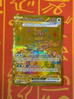 POKEMON TCG TERAPAGOS EX 180/131 GOLD FULL ART NEAR MINT PRISMATIC EVOLUTION - Image 1