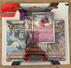 Paldea Evolved 3 Pack Blister - Tinkatink Pokemon TCG - Free Delivery ✅ - Image 1