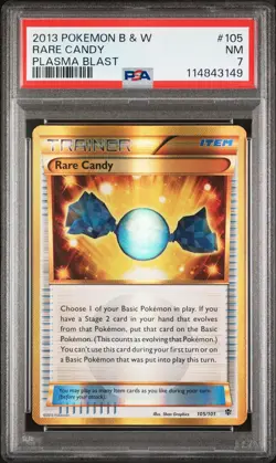PSA 7 Rare Candy 2013 Pokemon Black & White Plasma Blast #105 - Image 1