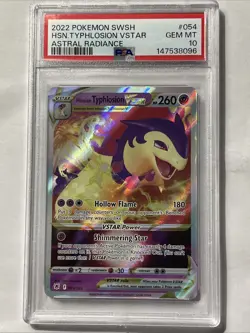 2022 POKEMON TCG ASTRAL RADIANCE #054 HSN. TYPHLOSION VSTAR Full Art PSA 10 GEM - Image 1