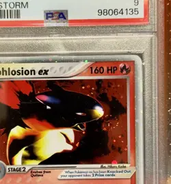 2003 POKEMON EX SANDSTORM #99 TYPHLOSION EX-HOLO PSA 9 perfect swirl🌀 - Image 1