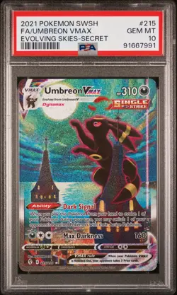 PSA 10 Fa/Umbreon Vmax 2021 Pokemon Sword & Shield Evolving Skies #215 - Image 1