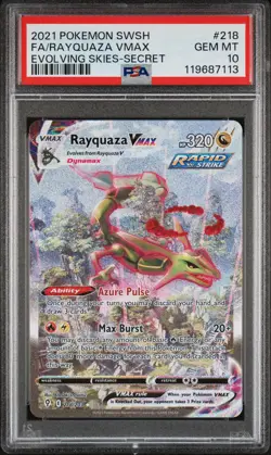 PSA 10 Fa/Rayquaza Vmax 2021 Pokemon Sword & Shield Evolving Skies #218 - Image 1
