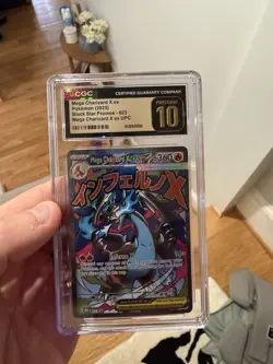POKEMON CGC 10 PRISTINE MEGA CHARIZARD X EX UPC 023 BLACK STAR PROMO - Image 1