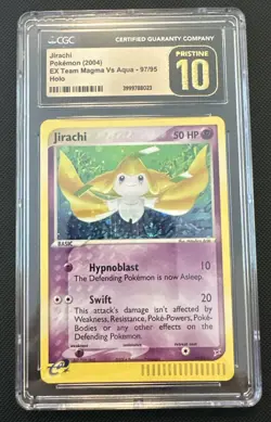 CGC Pristine 10 Jirachi 97/95 Holo EX Team Magma vs Aqua Pokemon Card Secret - Image 1
