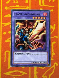 YUGIOH FLAME SWORDSMAN COMMON 1ST EDITION NEAR MINT LCJW-EN053 - Image 1