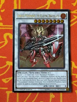 YUGIOH IGNISTER PROMINENCE, THE BLASTING DRACOSLAYER ULTIMATE 1ST NM CORE-EN050 - Image 1