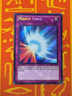 YUGIOH MIRROR FORCE SECRET RARE 1ST EDITION LIGHT PLAY LCJW-EN130 NA PRINT - Image 1