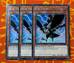 YUGIOH D.D. CROW SECRET RARE 1ST EDITION NM RA02-EN002 x3 PLAYSET - Image 1