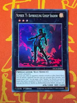 YUGIOH NUMBER 75: BAMBOOZLING GOSSIP SHADOW SUPER RARE NM TOCH-EN052 - Image 1