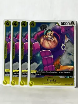 x4 One Piece TCG Franky OP07-107 500 Years in the Future English Playset - Image 1