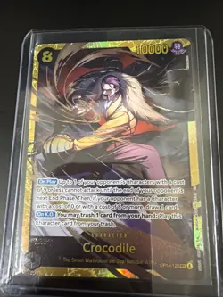One Piece Crocodile OP14-120 SEC Gold Foil The Azure Sea’s Seven - Image 1