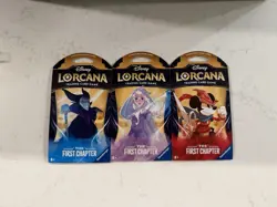 Disney Lorcana First Chapter ART SET 3 Sleeved Booster Packs New Factory Sealed - Image 1