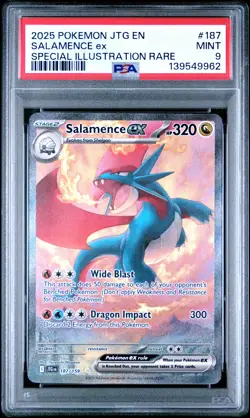 Salamence Ex 2025 Pokemon Jtg En-Journey Together #187 Illustration Rare PSA 9 - Image 1