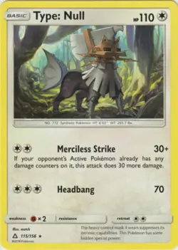 POKEMON CARD TYPE: NULL 115/156 NO 772 SYNTHETIC POKEMON TCG CCG - Image 1