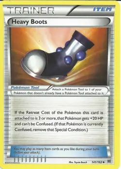 POKEMON CARD HEAVY BOOTS 141/162 TRAINER ITEM POKEMON TCG CCG - Image 1
