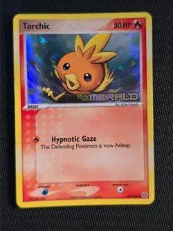 Torchic 69/106 Emerald Pokemon Card Stamped Reverse Holo - Vintage Rare - Image 1
