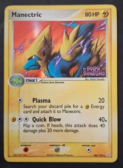 2006 TCG POKEMON EX HOLON PHANTOMS MANECTRIC #46/110 REVERSE HOLO STAMPED - Image 1
