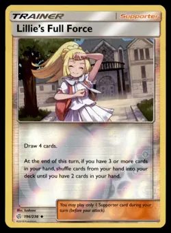 Lillie's Full Force 196/236 Uncommon Cosmic Eclipse Pokemon Reverse Holo LP - Image 1