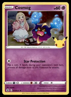 Cosmog 013/025 Rare Celebrations Pokemon Holo Lightly Played - Image 1