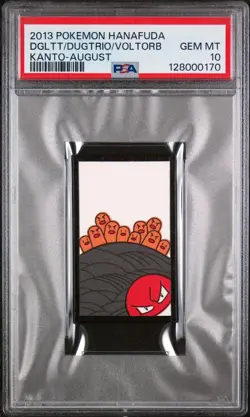 2013 POKEMON HANAFUDA KANTO AUGUST DIGLETT/DUGTRIO/VOLTORB PSA 10 - Image 1