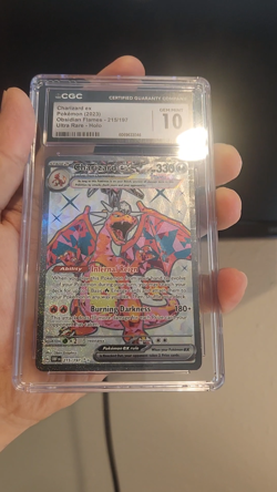 2023 Pokemon Obsidian Flames Charizard ex 215/197 CGC 10 Gem Mint - Image 2
