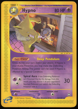 Pokemon 2002 Aquapolis - Hypno - Non-Holo Rare - NM - 16/147 - Image 1