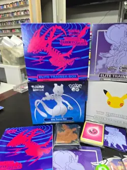 Lot Of Empty Etb Pokemon Boxes Sleeves Dice Players Guides - Image 5
