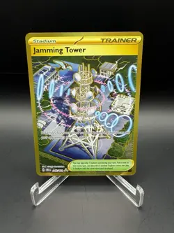 Pokemon Jamming Tower 243/182 Sv10 Destined Rivals Hyper Rare Holo Trainer - Image 1