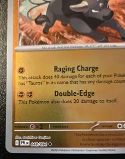 Paldean Tauros 048/094 Reverse Holo Uncommon Phantasmal Flames Pokemon TCG - Image 4