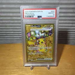 2024 POKEMON SSP EN-SURGING SPARKS HYPER RARE #247 PIKACHU EX PSA 10 - Image 1