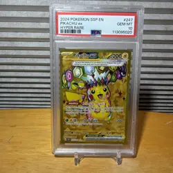 2024 POKEMON SSP EN-SURGING SPARKS HYPER RARE #247 PIKACHU EX PSA 10 - Image 2