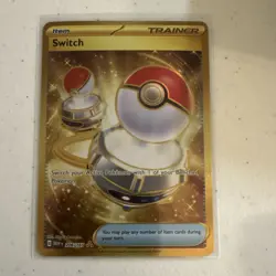 Pokemon Switch 206/165 Scarlet & Violet Gold Secret Rare Holo Trainer - Image 1