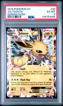 2016 POKEMON XY GENERATIONS #28 JOLTEON EX PSA 6 - Image 1