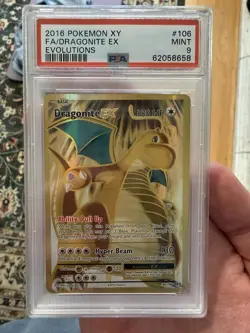 Pokemon Dragonite EX Full Art Ultra Rare Holo 106/108 Evolutions PSA 9 - Image 1