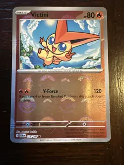 Pokemon TCG Victini Master Ball Pattern 012/086 Black Bolt Holo Pack Fresh - Image 1