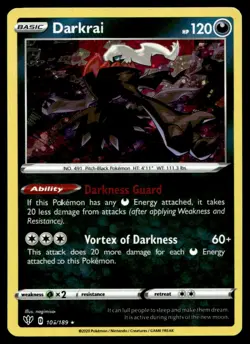 EX-NM Darkrai (Cosmos Holo) Promo 105/189 2018 Pokemon TCG - Image 1