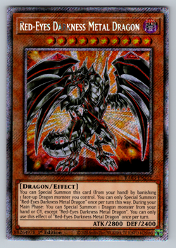 Red-Eyes Darkness Metal Dragon Yugioh RA03-EN212 Platinum Secret Rare PSR NM - Image 1